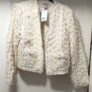 H&M Cream Blazer with Textured Finish